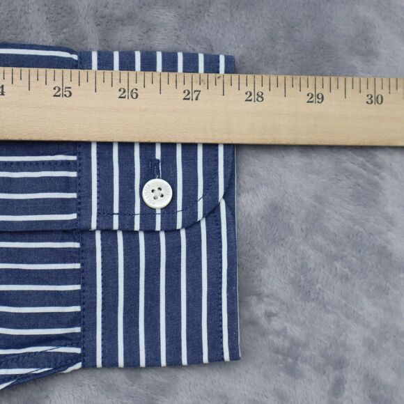 Hollister Shirt Mens Large Blue Striped Button Up Long Sleeve Casual Preppy - Picture 6 of 16